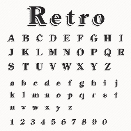 Retro Font Vector Setのイラスト素材