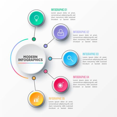 Vector 3D infographic template for presentation. Business data visualization. Abstract elements. Creative concept for infographic.のイラスト素材