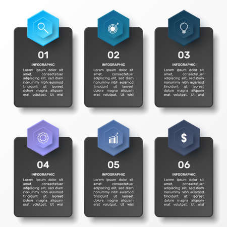 Vector 3D infographic template for presentation. Business data visualization. Abstract elements. Creative concept for infographic.のイラスト素材