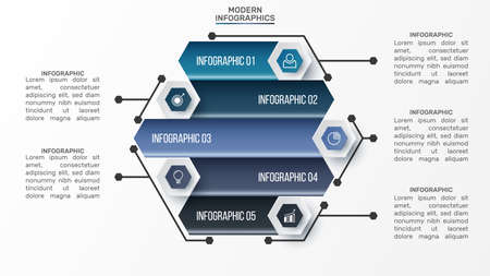 Vector 3D infographic template for presentation. Business data visualization. Abstract elements. Creative concept for infographic.のイラスト素材
