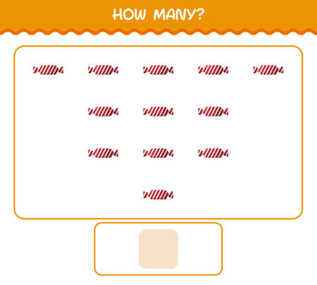 How many cartoon candy. Counting game. Educational game for pre shool years kids and toddlersのイラスト素材