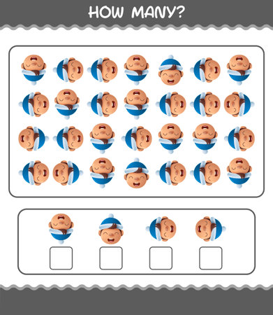 How many cartoon boys. Counting game. Educational game for pre shool years kids and toddlersのイラスト素材