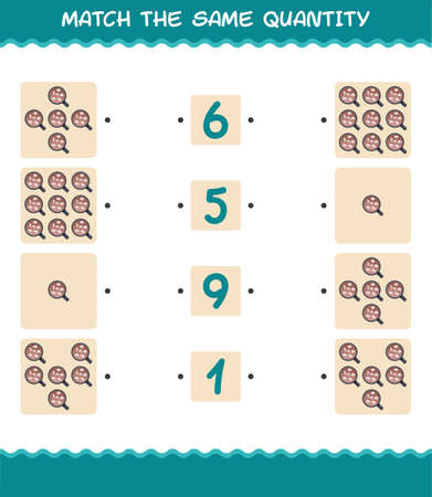 Match the same quantity of hot chocolate. Counting game. Educational game for pre shool years kids and toddlersのイラスト素材
