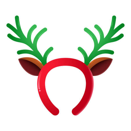 Illustration of cartoon antlers headband, isolated on white backgroundのイラスト素材