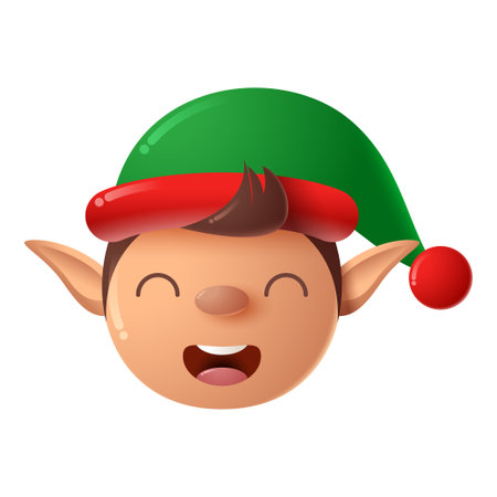 Illustration of cartoon elf, isolated on white backgroundのイラスト素材