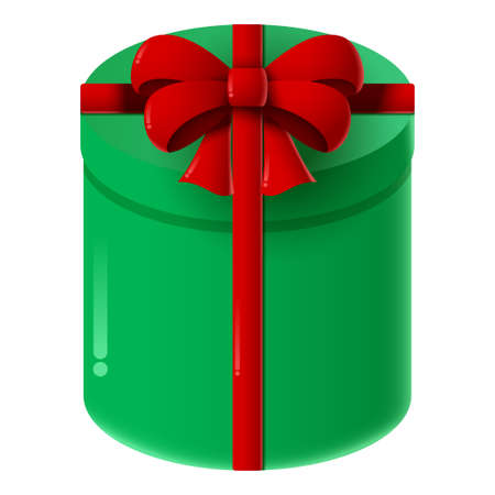 Illustration of cartoon gift box, isolated on white backgroundのイラスト素材