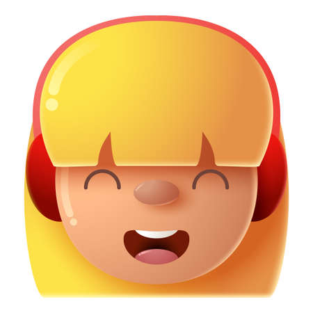 Illustration of cartoon girl, isolated on white backgroundのイラスト素材