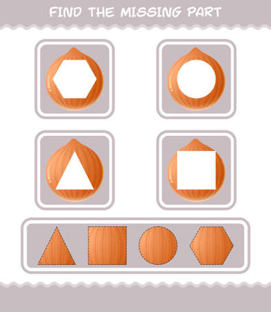 Match cartoon onion parts. Matching game. Educational game for pre shool years kids and toddlersのイラスト素材