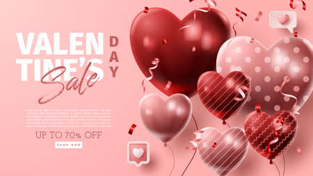 Valentine's day 3D product presentation for banner, advertising, and business. vector illustrationのイラスト素材