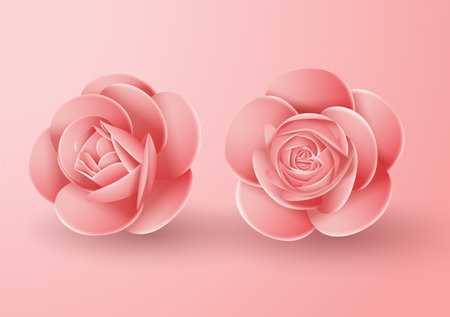 3D rose flower illustrationのイラスト素材