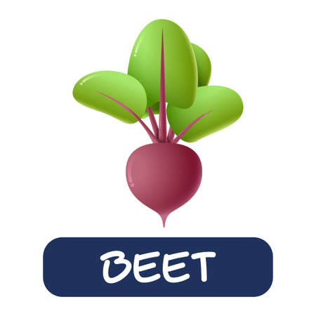 cartoon beet vegetables vector isolated on white backgroundのイラスト素材