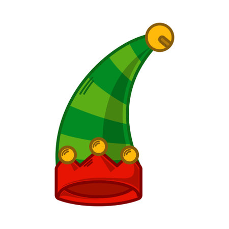 Cartoon green Elf hat illustration. EPS 10 vectorのイラスト素材