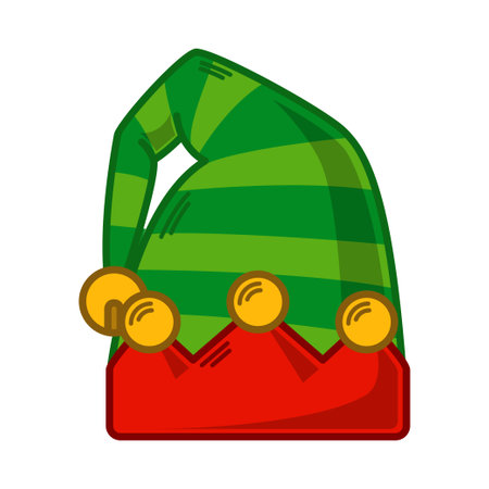 Cartoon green Elf hat illustration. EPS 10 vectorのイラスト素材
