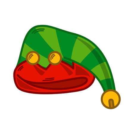 Cartoon green Elf hat illustration. EPS 10 vectorのイラスト素材