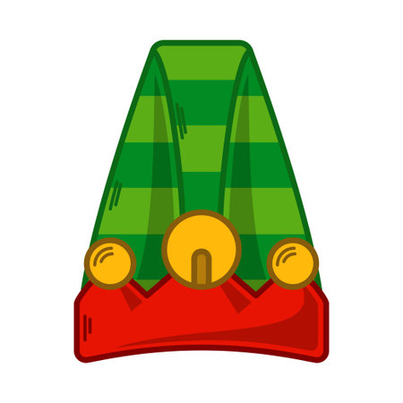 Cartoon green Elf hat illustration. EPS 10 vectorのイラスト素材