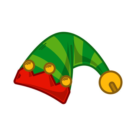 Cartoon green Elf hat illustration. EPS 10 vectorのイラスト素材