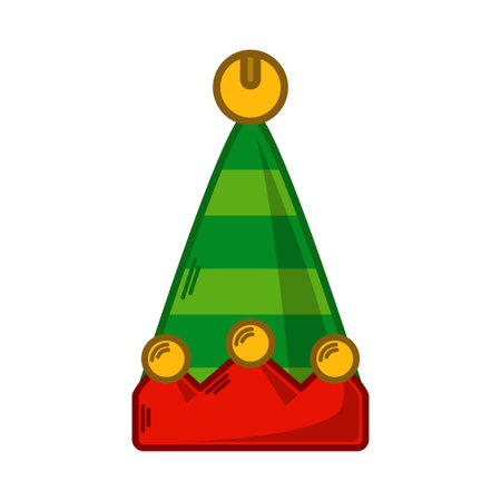 Cartoon green Elf hat illustration. EPS 10 vectorのイラスト素材