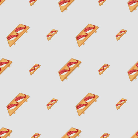 cartoon sushi-octopus, japanese food seamless pattern on colorful backgroundのイラスト素材