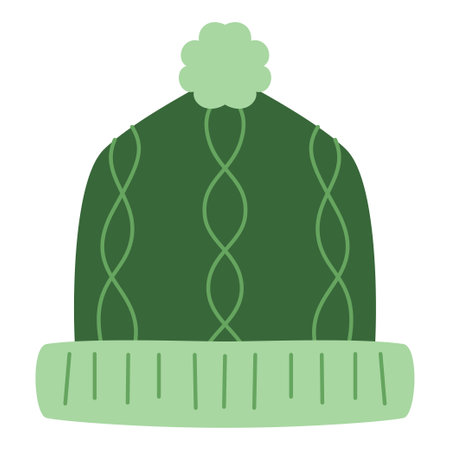 Flat Winter Beanie Element. Christmas Event. Vector Illustrationのイラスト素材