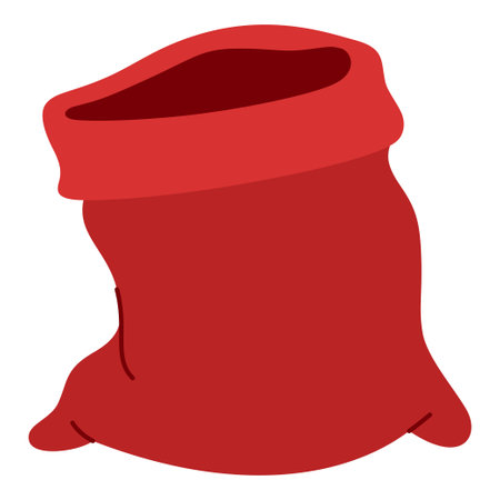 Flat Santa's Gift Bag Element. Christmas Event. Vector Illustrationのイラスト素材