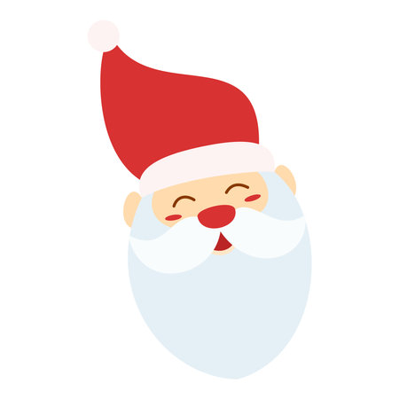 Flat Santa Claus Head Character. Christmas Event. Vector Illustrationのイラスト素材