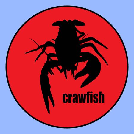 top exclusive crawfish label crawfish silhouette, crayfish icon, lobster sign, crawfish symbol Vector illustration.のイラスト素材