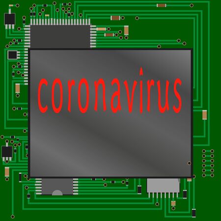 Computer science technology communications logo for cutting edge new age world future company business .coronavirusのイラスト素材