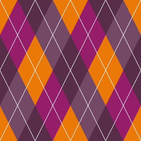 Argyle and plaid seamless pattern autumn shades. High quality precise seamless patterns.
