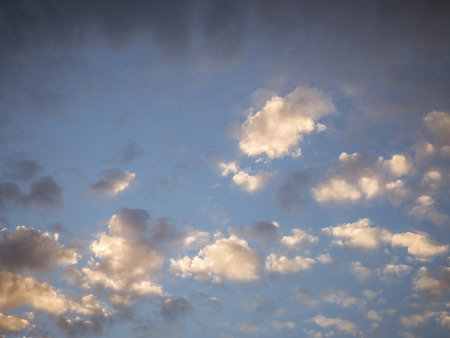 Blue sky with the clouds in the evening