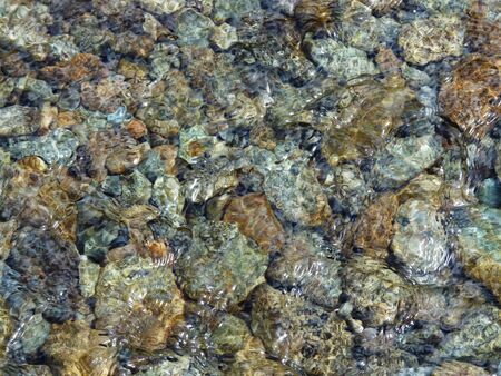 Little stones beneath the clear water