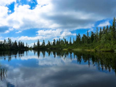 Beautiful lake called Jamske pleso in high Tatras mountains in Slovakia.の写真素材