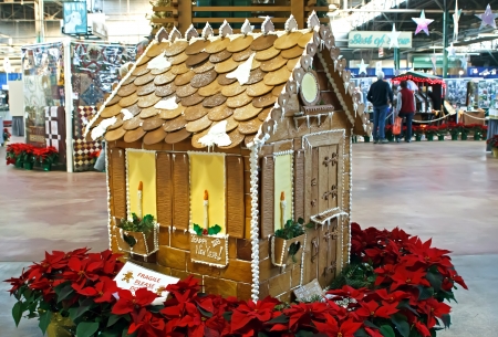 HARRISBURG, PENNSYLVANIA - JANUARY 5 : A gingerbread house on display at the State Farm Show Complex on January 05,2013 in Harrisburg,Pennsylvania,USA.のeditorial素材