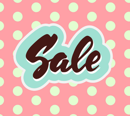 Vintage sale hand lettering banner vector illustration.のイラスト素材