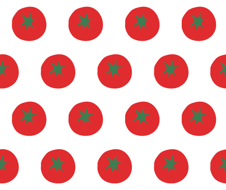 Tomatoes pattern on white vector red seamlessのイラスト素材
