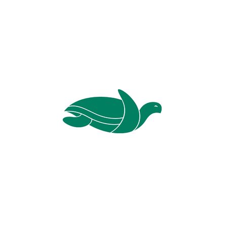 Sea turtle isolated flat logo design greenのイラスト素材