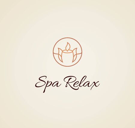 Spa salon logo design candle relaxのイラスト素材
