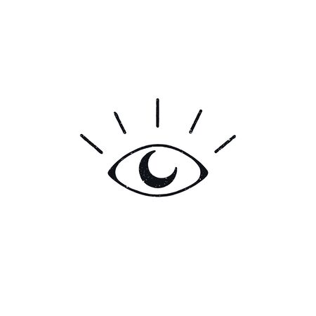 Eye with moon astrology logo design isolatedのイラスト素材