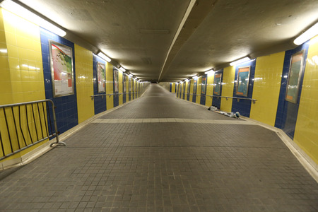 HONG KONG, CHINA - FEBRUARY 24: There is pedestrian way under road near Avenue of stars February 24, 2017 in Hong Kong, Chinaのeditorial素材