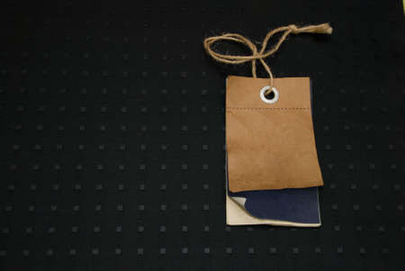 The label on a black backgroundの写真素材