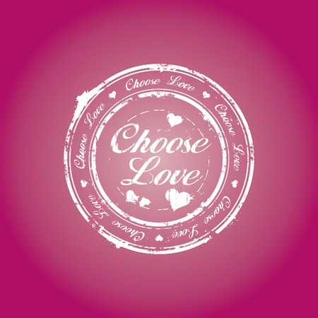 Choose love rubber stampのイラスト素材