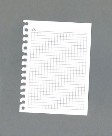 paper from notepad on a grey backgroundの写真素材