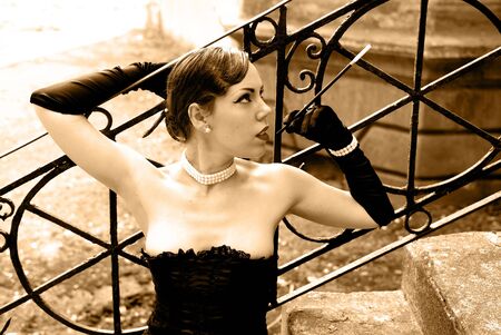 beautiful retro girlの写真素材