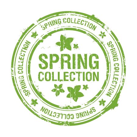 spring collection rubber stampのイラスト素材