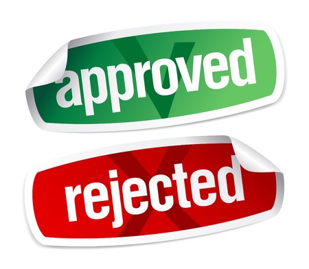 approved and rejected stickers setのイラスト素材