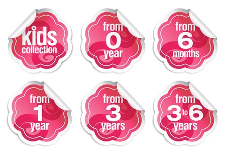 Set of labels for production for children of small ageのイラスト素材