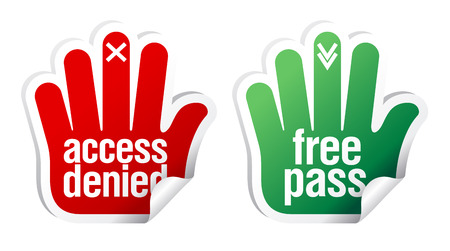 Access denied and free pass stickers setのイラスト素材