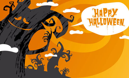 Happy halloween background, vector illustration.のイラスト素材
