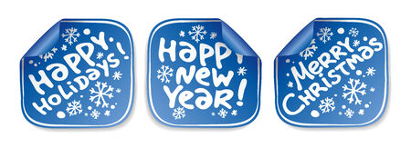 Christmas and New Years stickers setのイラスト素材