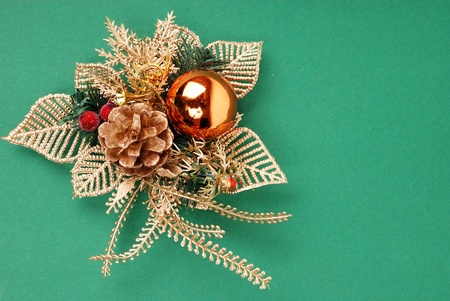 New Year's decoration on greenの写真素材