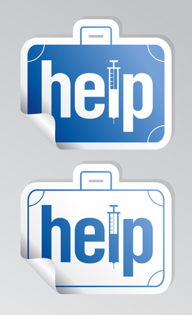 Help, first aid stickers set.のイラスト素材